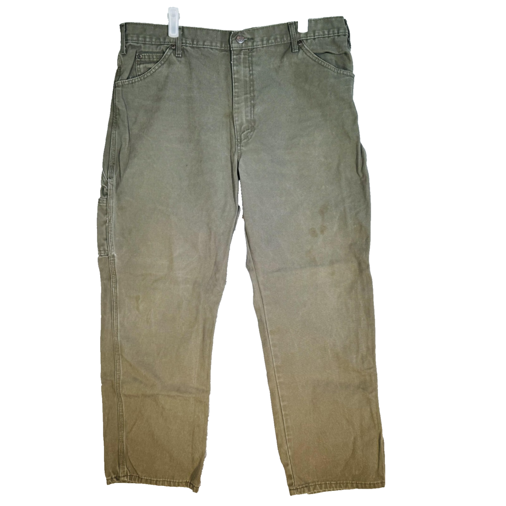 Dickies Men’s Work Pants 38x30 Green Canvas Carpenter Utility Straight Leg
